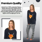 OLIVIA ROCCO Womens Thermal Fleece Pyjamas Set Highland Cow Animal Print Winter Super Soft Cosy Home Loungewear - Joe’s Haven