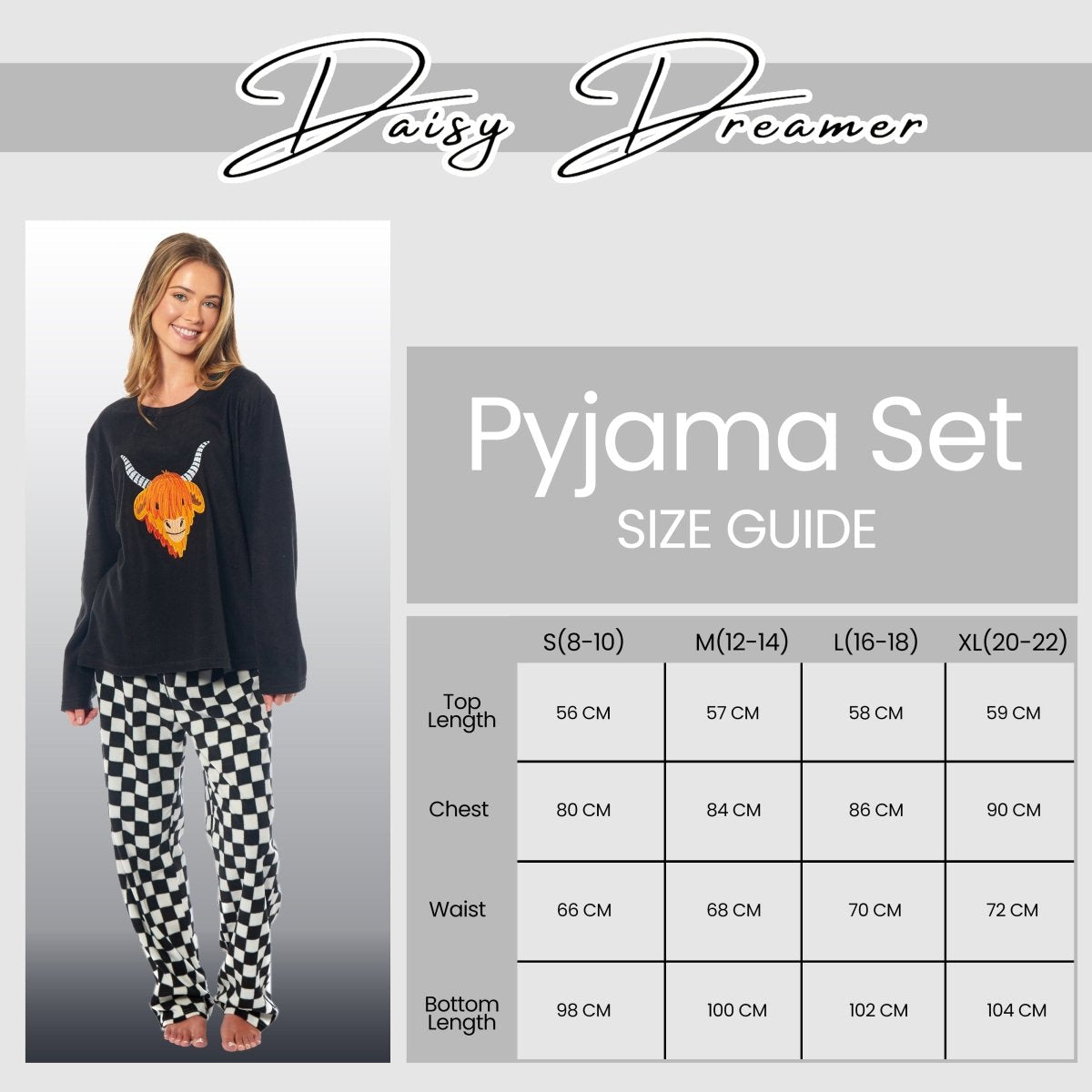 OLIVIA ROCCO Womens Thermal Fleece Pyjamas Set Highland Cow Animal Print Winter Super Soft Cosy Home Loungewear - Joe’s Haven