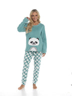 OLIVIA ROCCO Panda Snuggle Fleece Pyjama Set Women With Printed Pants Easy Care Fabric - Joe’s Haven