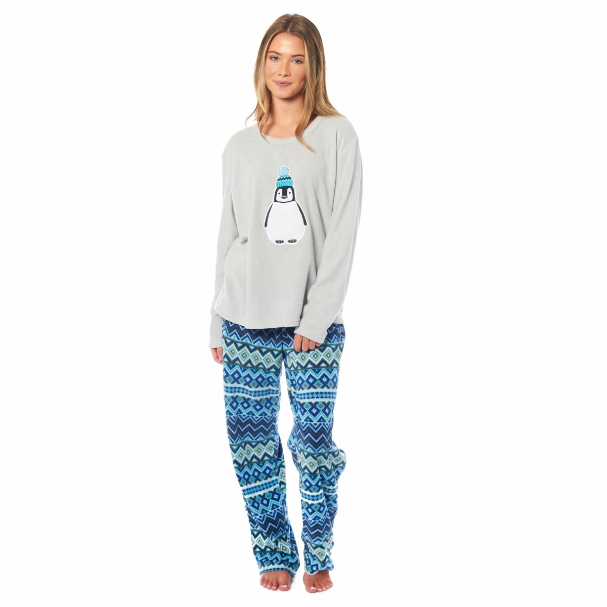 OLIVIA ROCCO Women's Thermal Fleece Pyjamas Set Penguin Print Winter Cosy Easy - Care Nightwear Set - Joe’s Haven
