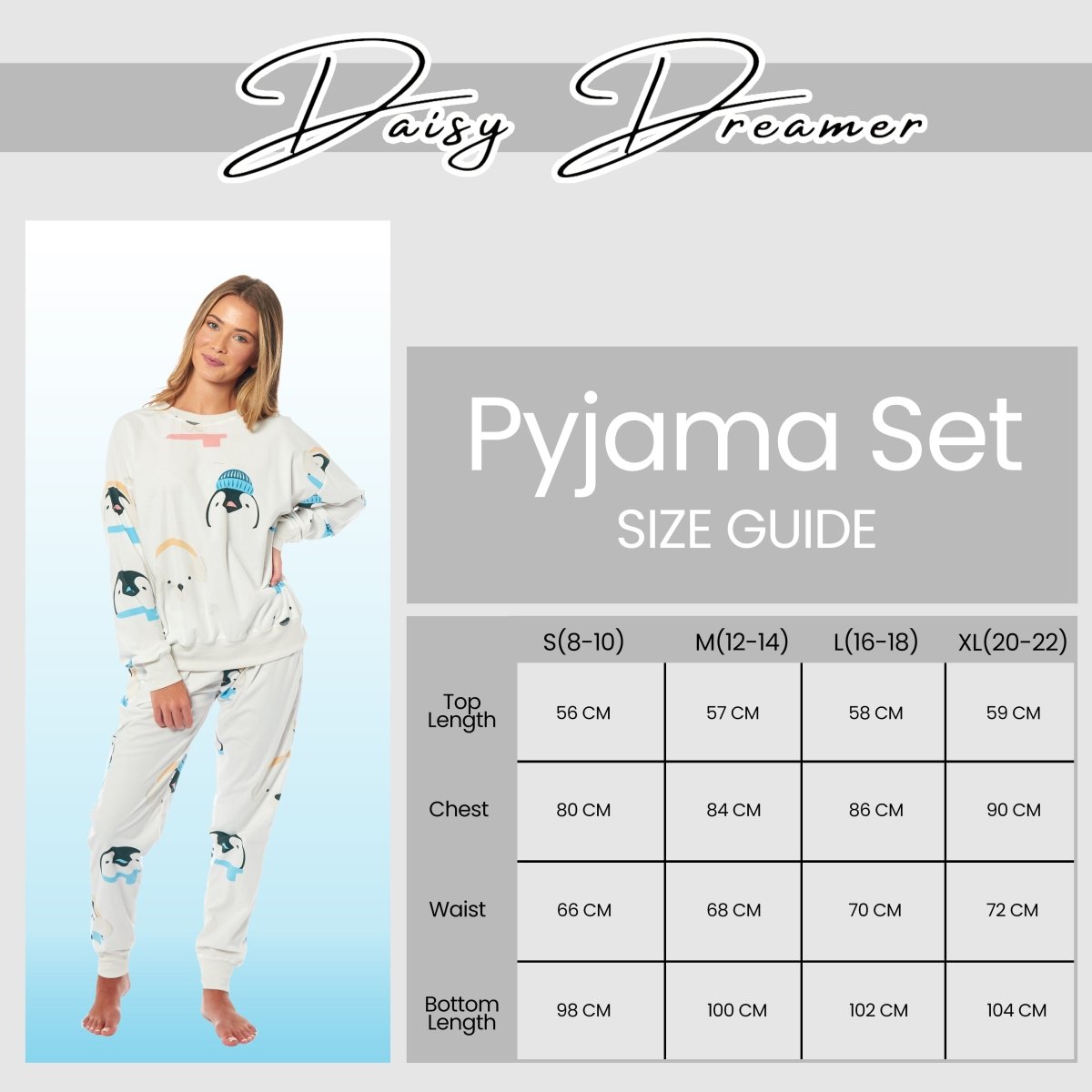 OLIVIA ROCCO Womens Soft Fleece Pyjama Set With Long Sleeve Penguins And Polar Bears - Joe’s Haven