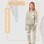 OLIVIA ROCCO Women's Sloth Soft Fleece Pyjama Set Long Sleeve Animal Print Warm Sleepwear - Joe’s Haven