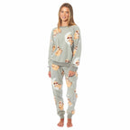 OLIVIA ROCCO Women's Sloth Soft Fleece Pyjama Set Long Sleeve Animal Print Warm Sleepwear - Joe’s Haven