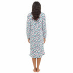 OLIVIA ROCCO Womens Fleece Nightdress Long Sleeve Floral Print Sleepwear Cosy Winter - Joe’s Haven