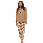 OLIVIA ROCCO Women's Teddy Bear Fleece Pyjama Set With Long Sleeve Top Super Soft Cosy Home Loungewear - Joe’s Haven