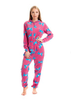 OLIVIA ROCCO Women's Pink Fleece Hooded All In One Onezee Pyjama Set With Horse Print - Joe’s Haven