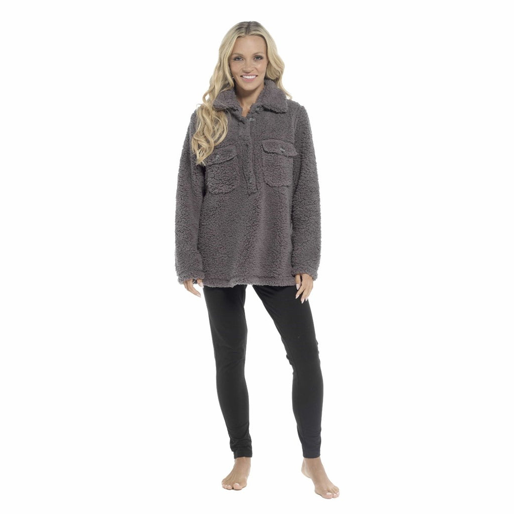 OLIVIA ROCCO Womens Sherpa Top And Leggings Lounge Set With Double Pockets Long Sleeve - Joe’s Haven