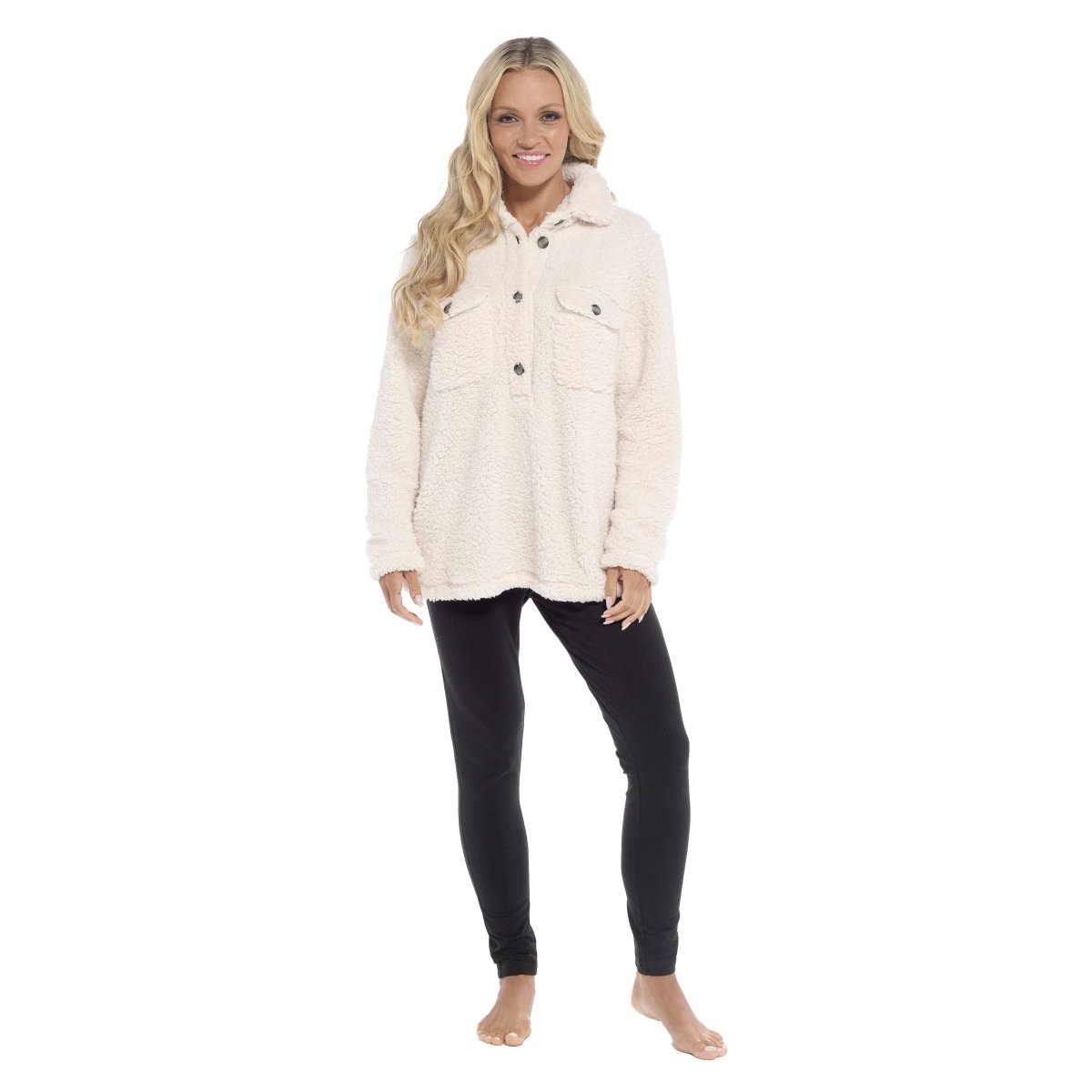 OLIVIA ROCCO Womens Sherpa Top And Leggings Lounge Set With Double Pockets Long Sleeve - Joe’s Haven