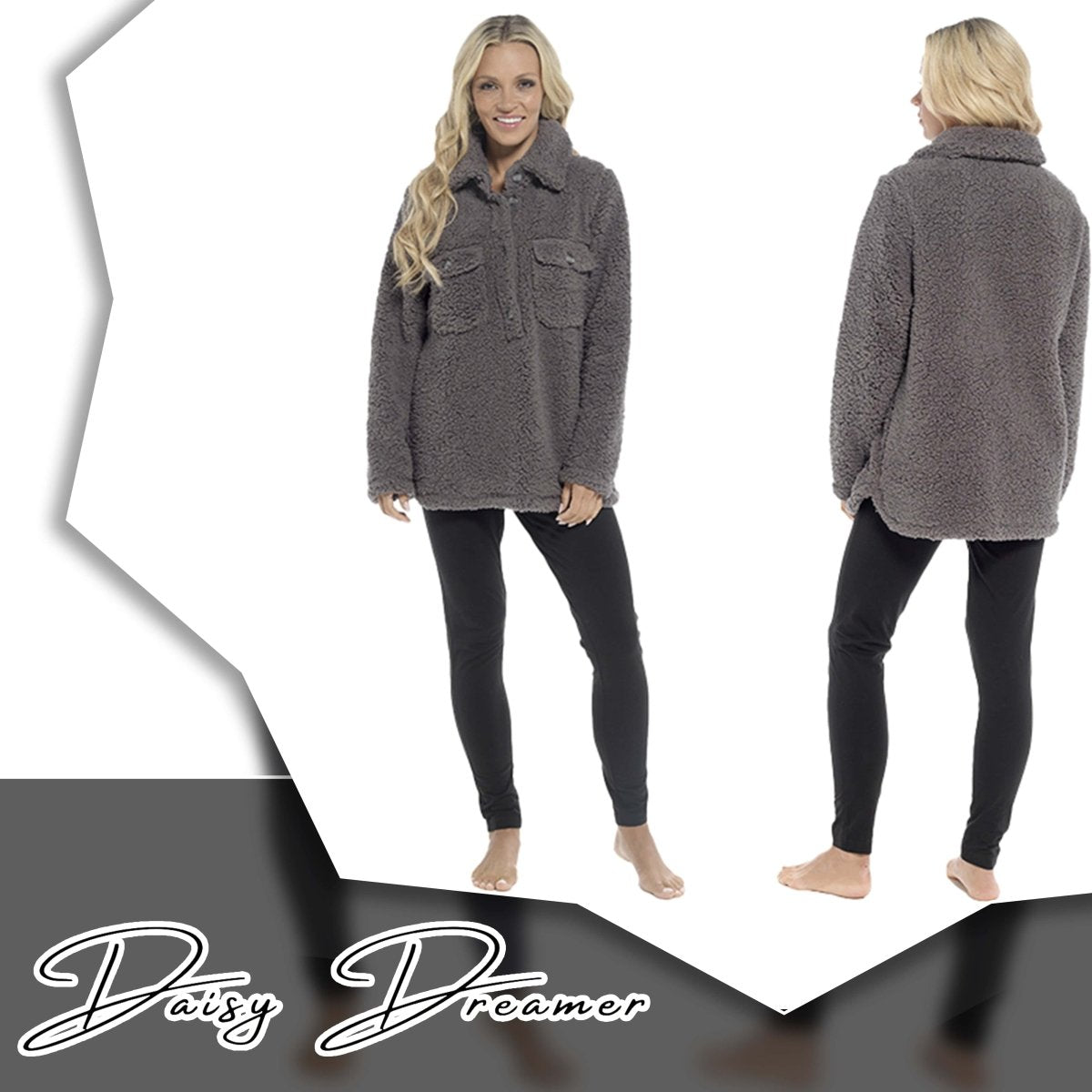 OLIVIA ROCCO Womens Sherpa Top And Leggings Lounge Set With Double Pockets Long Sleeve - Joe’s Haven