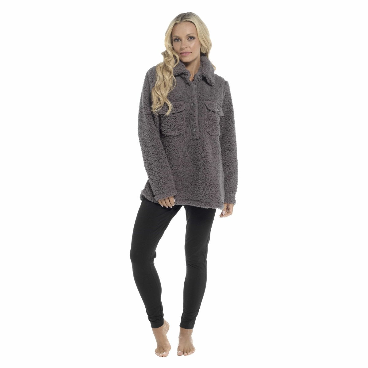 OLIVIA ROCCO Womens Sherpa Top And Leggings Lounge Set With Double Pockets Long Sleeve - Joe’s Haven