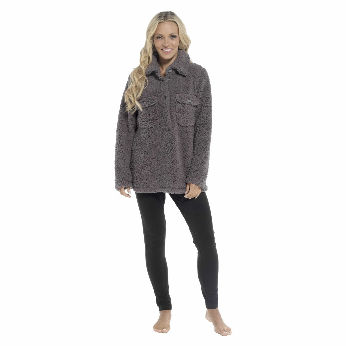 OLIVIA ROCCO Womens Sherpa Top And Leggings Lounge Set With Double Pockets Long Sleeve - Joe’s Haven