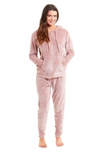 OLIVIA ROCCO Womens Hooded Velour Lounge Set With Zipped Top And Elasticated Waistband - Joe’s Haven