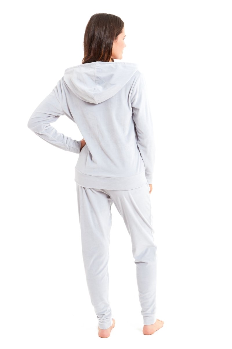 OLIVIA ROCCO Womens Hooded Velour Lounge Set With Zipped Top And Elasticated Waistband - Joe’s Haven