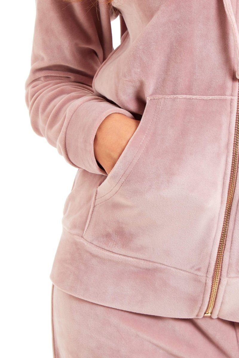 OLIVIA ROCCO Womens Hooded Velour Lounge Set With Zipped Top And Elasticated Waistband - Joe’s Haven