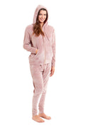 OLIVIA ROCCO Womens Hooded Velour Lounge Set With Zipped Top And Elasticated Waistband - Joe’s Haven