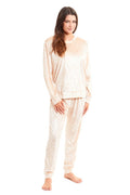 OLIVIA ROCCO Women's Crushed Velvet Pyjama Set Top And Pants Soft Loungewear In Multiple - Joe’s Haven