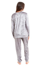 OLIVIA ROCCO Women's Crushed Velvet Pyjama Set Top And Pants Soft Loungewear In Multiple - Joe’s Haven