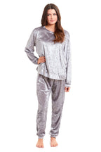 OLIVIA ROCCO Women's Crushed Velvet Pyjama Set Top And Pants Soft Loungewear In Multiple - Joe’s Haven