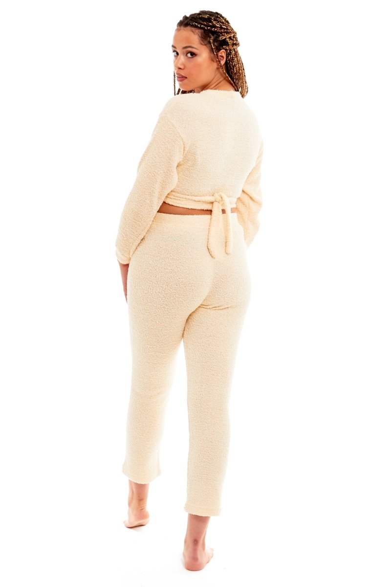 OLIVIA ROCCO Womens Teddy Fleece Loungewear Set With Wrap Top And Stretch Pants Easy - Care Super Soft Sleep Set - Joe’s Haven