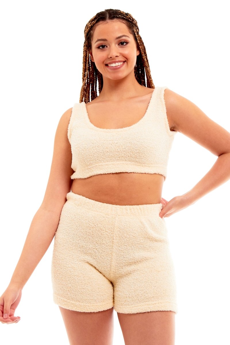 OLIVIA ROCCO Womens Teddy Fleece Tank Top And Shorts Loungewear Set For All Year Comfort - Joe’s Haven