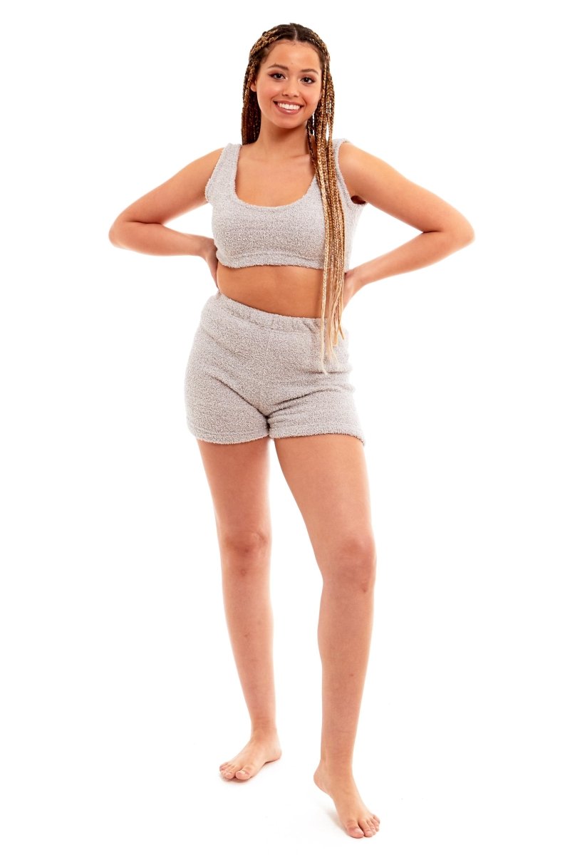 OLIVIA ROCCO Womens Teddy Fleece Tank Top And Shorts Loungewear Set For All Year Comfort - Joe’s Haven
