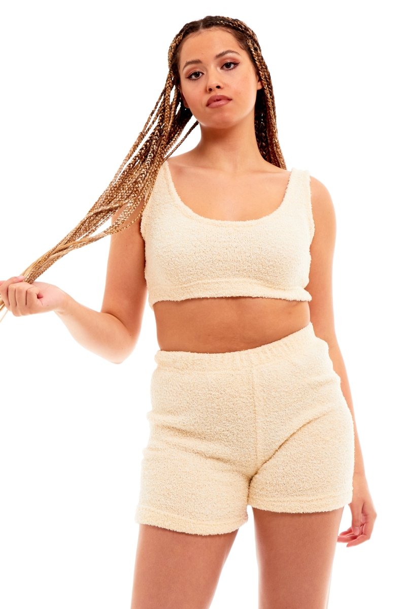 OLIVIA ROCCO Womens Teddy Fleece Tank Top And Shorts Loungewear Set For All Year Comfort - Joe’s Haven
