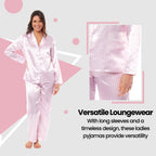OLIVIA ROCCO Satin Silk Pyjama Set For Women With Dress Shirt Collar And Loose Fitting - Joe’s Haven
