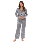 OLIVIA ROCCO Satin Silk Pyjama Set For Women With Dress Shirt Collar And Loose Fitting - Joe’s Haven