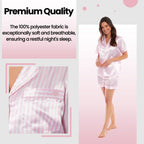 OLIVIA ROCCO Satin Silk Short Pyjama Set For Women Black Pink Grey UK 8 - 22 Loungewear - Joe’s Haven