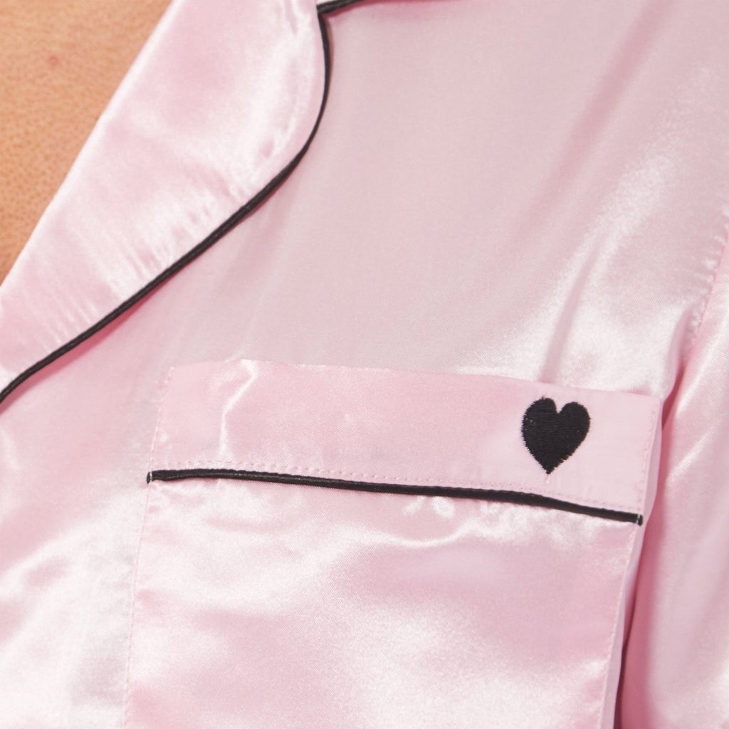 OLIVIA ROCCO Satin Silk Short Pyjama Set For Women Black Pink Grey UK 8 - 22 Loungewear - Joe’s Haven