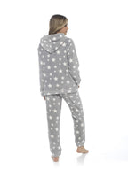 OLIVIA ROCCO Womens Stars Plush Fleece Hooded Pyjama Set Teddy Fabric Nightwear Easy - Care Super Soft Sleep Set - Joe’s Haven