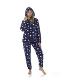 OLIVIA ROCCO Womens Stars Plush Fleece Hooded Pyjama Set Teddy Fabric Nightwear Easy - Care Super Soft Sleep Set - Joe’s Haven
