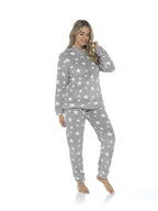 OLIVIA ROCCO Womens Stars Plush Fleece Hooded Pyjama Set Teddy Fabric Nightwear Easy - Care Super Soft Sleep Set - Joe’s Haven