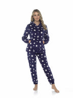 OLIVIA ROCCO Womens Stars Plush Fleece Hooded Pyjama Set Teddy Fabric Nightwear Easy - Care Super Soft Sleep Set - Joe’s Haven