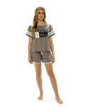 OLIVIA ROCCO Be Happy Cotton T Shirt And Shorts Sleepwear Set For Women 100% Cotton Hotel - Quality Everyday Comfort - Joe’s Haven