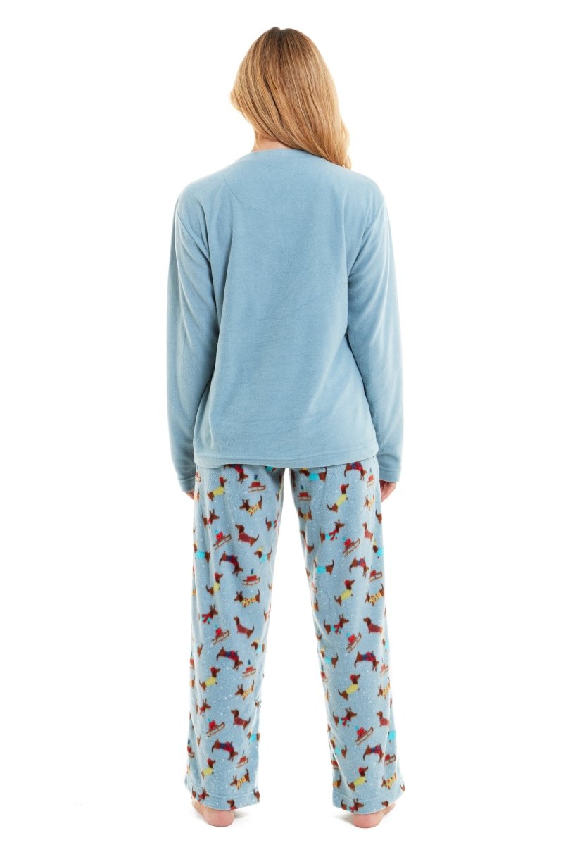OLIVIA ROCCO Women's Dachshund Polar Fleece Pyjama Set Cosy Winter Sleepwear Cosy Easy-Care Nightwear Set - Joe’s Haven