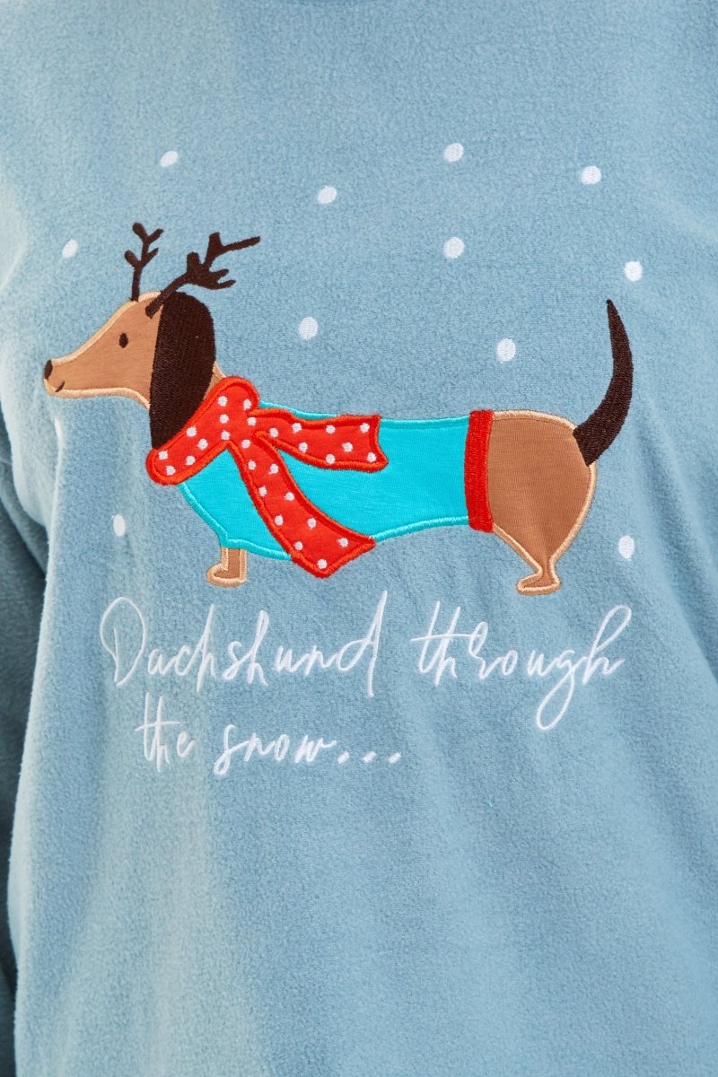 OLIVIA ROCCO Women's Dachshund Polar Fleece Pyjama Set Cosy Winter Sleepwear Cosy Easy-Care Nightwear Set - Joe’s Haven