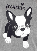 OLIVIA ROCCO Women's Grey Cotton Pyjama Set With Polka Dot Pants And Frenchie Pugs Print - Joe’s Haven