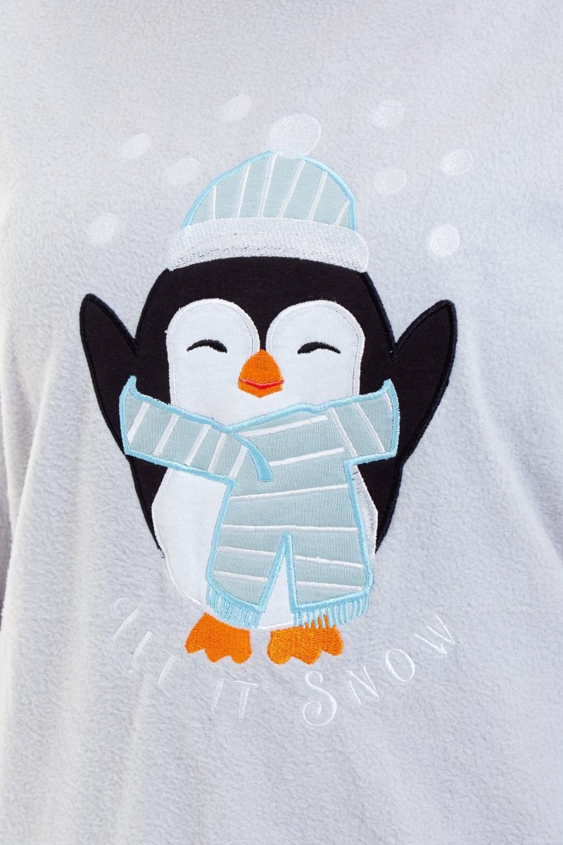 OLIVIA ROCCO Women's Penguin Polar Fleece Pyjama Set Soft Warm Winter Lounge Wear - Joe’s Haven