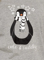 OLIVIA ROCCO Women's Penguin Stars Grey Cotton Pyjama Set Easy-Care Super Soft Sleep Set - Joe’s Haven