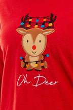 OLIVIA ROCCO Women's Polar Fleece Pyjama Set Festive Reindeer Pattern UltraSoft Winter - Joe’s Haven