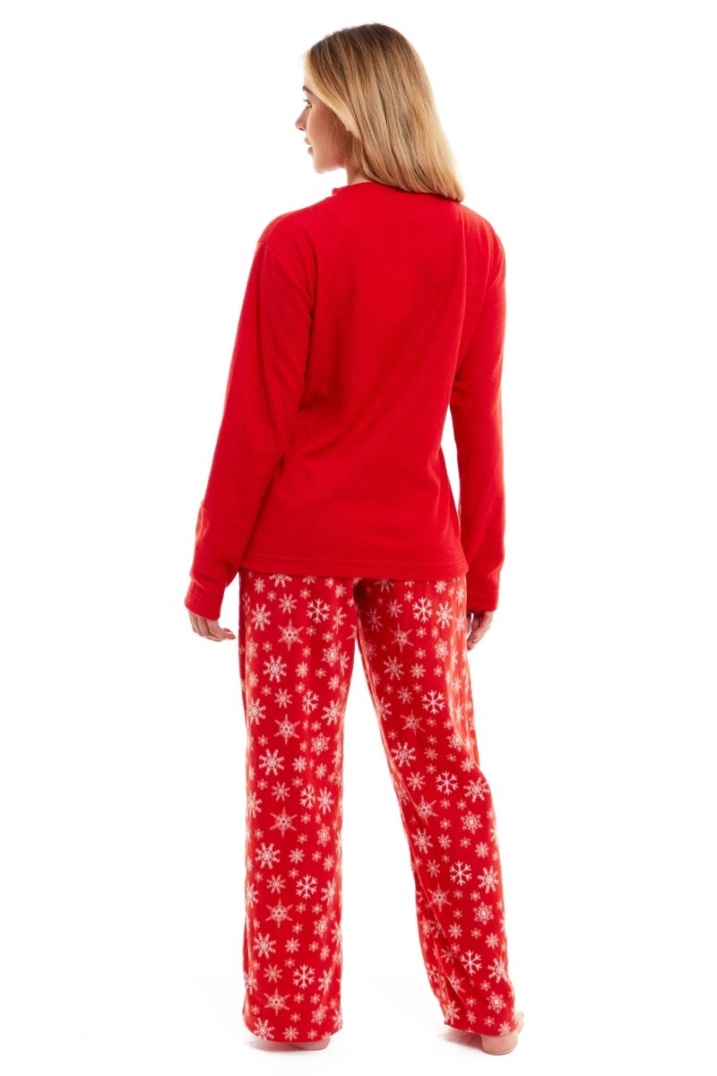 OLIVIA ROCCO Women's Polar Fleece Pyjama Set Festive Robin Design Warm Winter Nightwear - Joe’s Haven