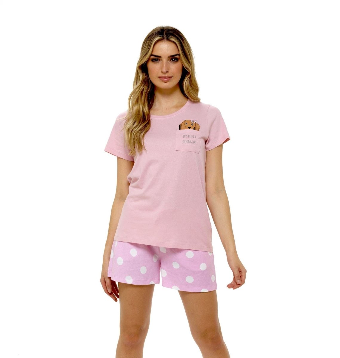 OLIVIA ROCCO Women's Pyjama Set T Shirt And Shorts Sausage Dog Print Soft Cotton Super Soft Cosy Home Loungewear - Joe’s Haven