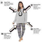 OLIVIA ROCCO Women's Teddy Fleece Pyjama Set Penguin Design Soft Cosy Nightwear Super Soft Cosy Home Loungewear - Joe’s Haven