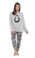 OLIVIA ROCCO Women's Teddy Fleece Pyjama Set Penguin Design Soft Cosy Nightwear Super Soft Cosy Home Loungewear - Joe’s Haven