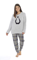 OLIVIA ROCCO Women's Teddy Fleece Pyjama Set Penguin Design Soft Cosy Nightwear Super Soft Cosy Home Loungewear - Joe’s Haven