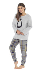 OLIVIA ROCCO Women's Teddy Fleece Pyjama Set Penguin Design Soft Cosy Nightwear Super Soft Cosy Home Loungewear - Joe’s Haven