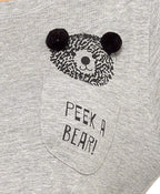 OLIVIA ROCCO Womens Grey Cotton Pyjama Set With Teddy Bear Design Cosy Easy-Care Nightwear Set - Joe’s Haven