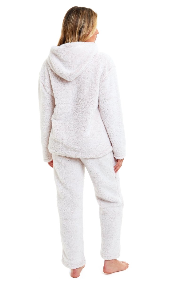 OLIVIA ROCCO Womens Pink Plush Fleece Hooded Pyjama Set Sizes 8 22 Ladies Loungewear - Joe’s Haven