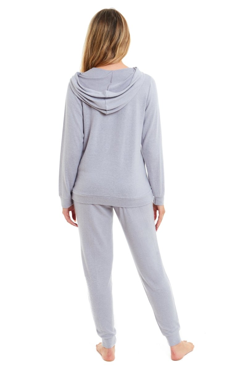 OLIVIA ROCCO Women's Super Cosy Hooded Pyjama Set Soft Brushed Viscose Loungewear - Joe’s Haven